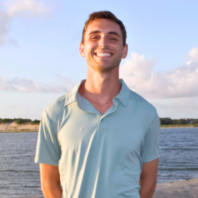a man standing on a beach